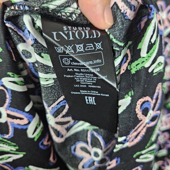 Studio Untold Women's Tie back V-neck Floral Print Long Sleeve Dress Sz 20/22 - Picture 8 of 13